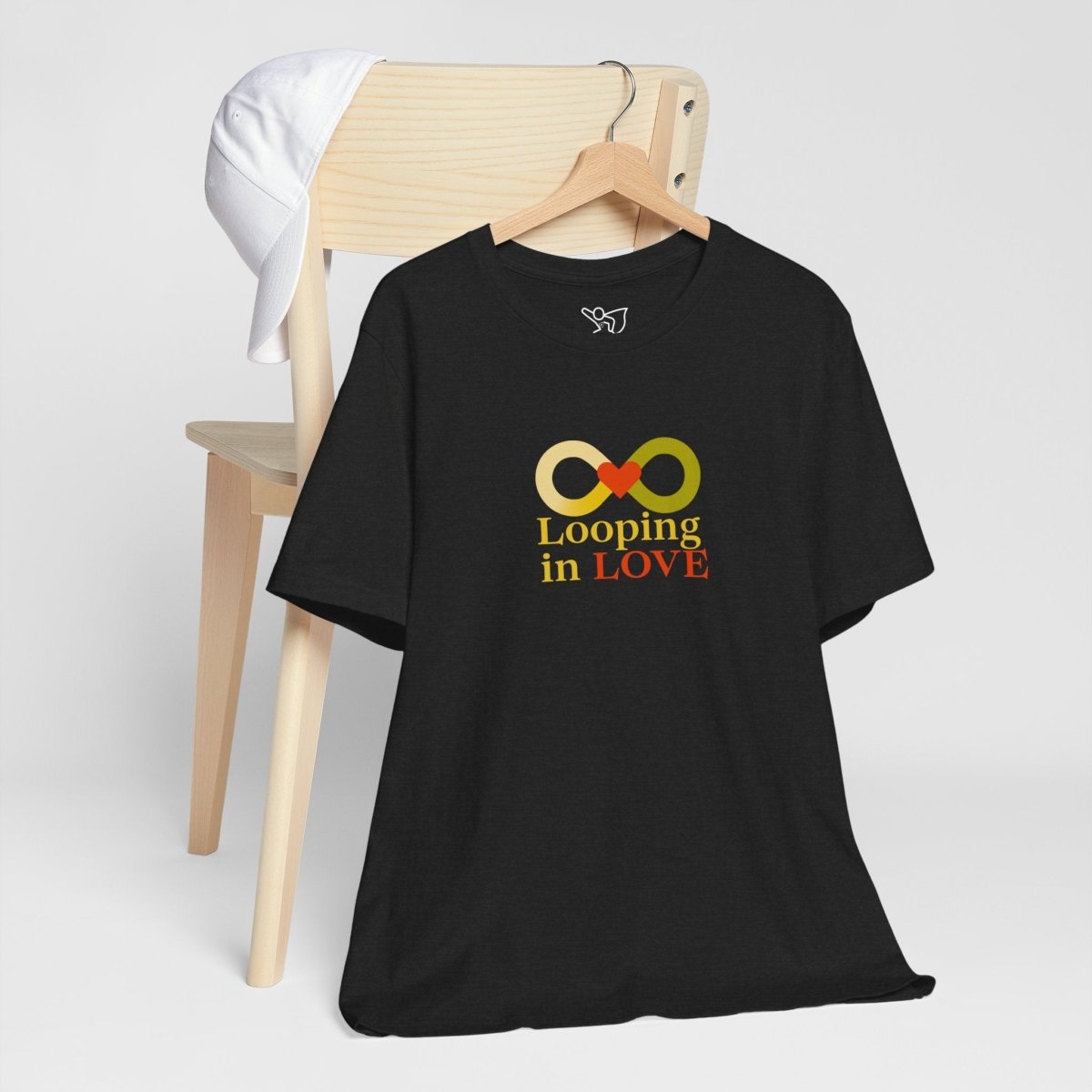 "Looping in LOVE" Unisex Tee | Perfect Gift for Couples, Valentine's Day, Anniversary, Casual Wear, Love Theme CW - 1 Yellow Orange - AI Tee Hero