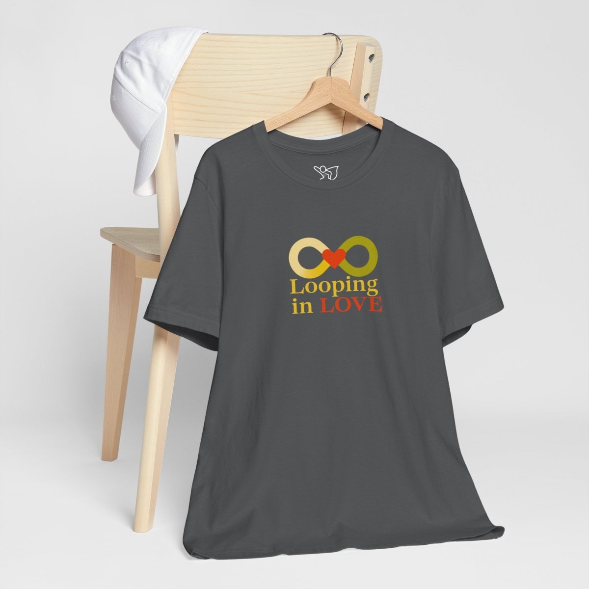 "Looping in LOVE" Unisex Tee | Perfect Gift for Couples, Valentine's Day, Anniversary, Casual Wear, Love Theme CW - 1 Yellow Orange - AI Tee Hero
