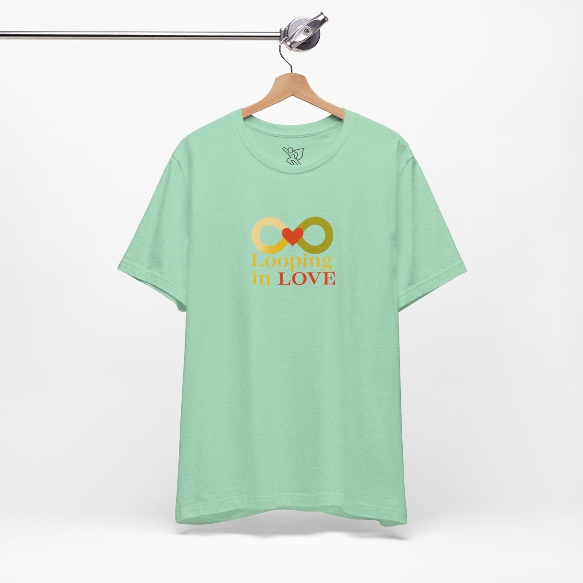 "Looping in LOVE" Unisex Tee | Perfect Gift for Couples, Valentine's Day, Anniversary, Casual Wear, Love Theme CW - 1 Yellow Orange - AI Tee Hero