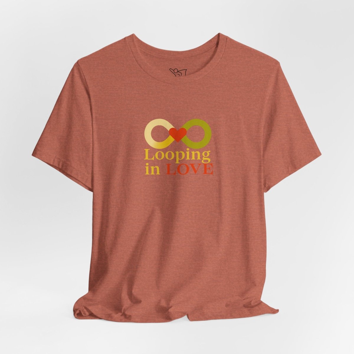 "Looping in LOVE" Unisex Tee | Perfect Gift for Couples, Valentine's Day, Anniversary, Casual Wear, Love Theme CW - 1 Yellow Orange - AI Tee Hero