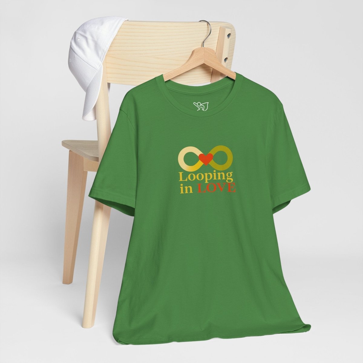 "Looping in LOVE" Unisex Tee | Perfect Gift for Couples, Valentine's Day, Anniversary, Casual Wear, Love Theme CW - 1 Yellow Orange - AI Tee Hero