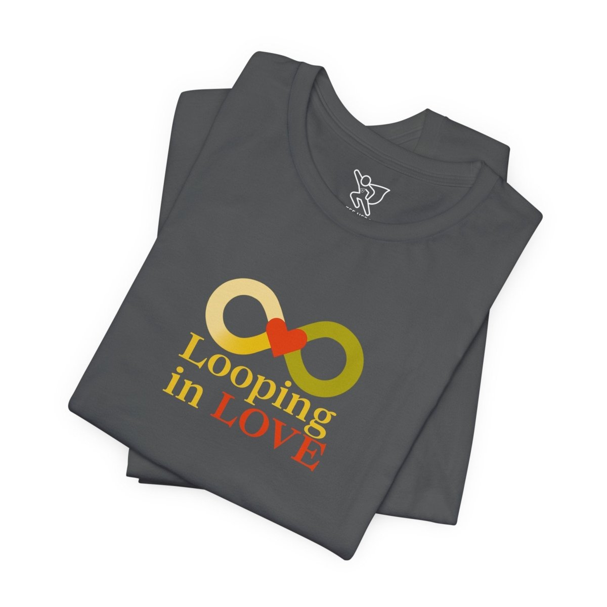 "Looping in LOVE" Unisex Tee | Perfect Gift for Couples, Valentine's Day, Anniversary, Casual Wear, Love Theme CW - 1 Yellow Orange - AI Tee Hero