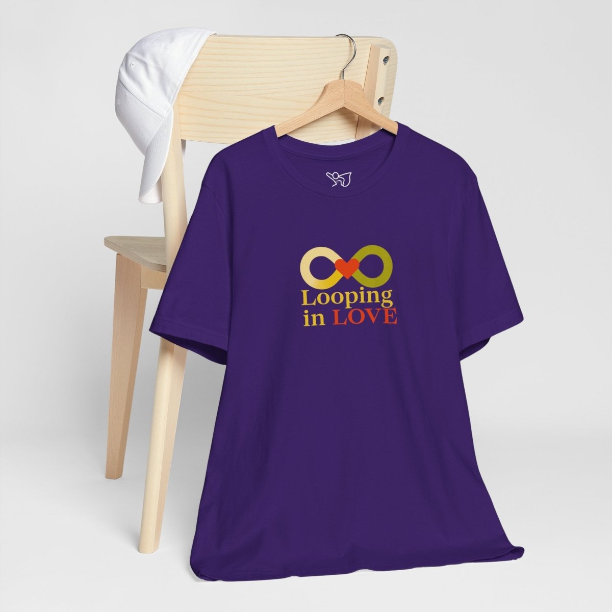 "Looping in LOVE" Unisex Tee | Perfect Gift for Couples, Valentine's Day, Anniversary, Casual Wear, Love Theme CW - 1 Yellow Orange - AI Tee Hero
