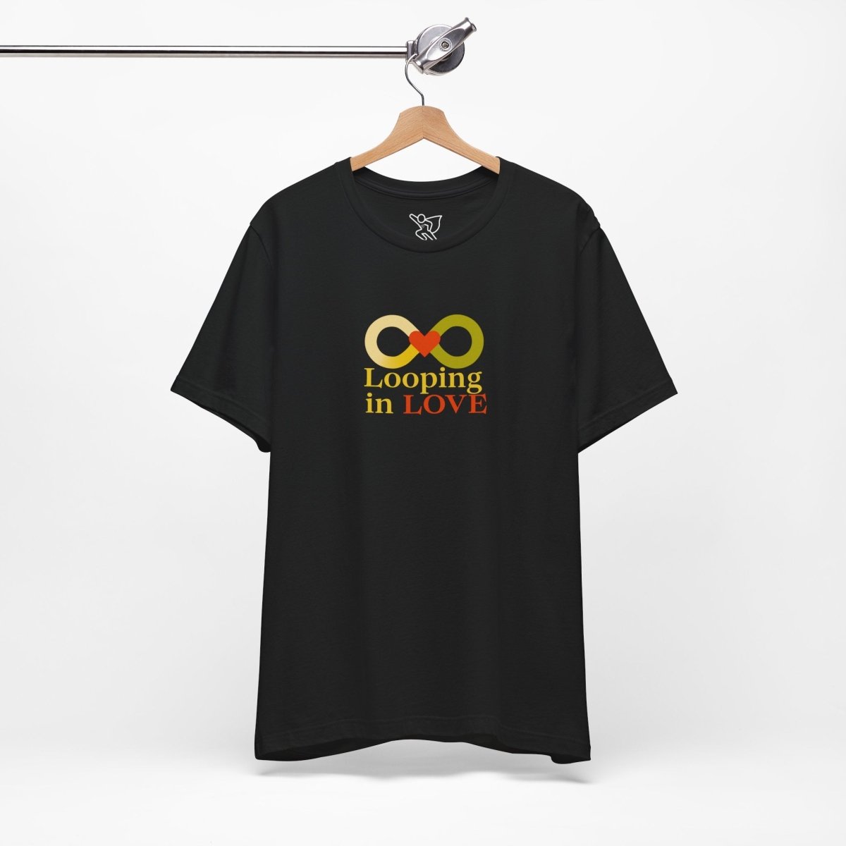 "Looping in LOVE" Unisex Tee | Perfect Gift for Couples, Valentine's Day, Anniversary, Casual Wear, Love Theme CW - 1 Yellow Orange - AI Tee Hero