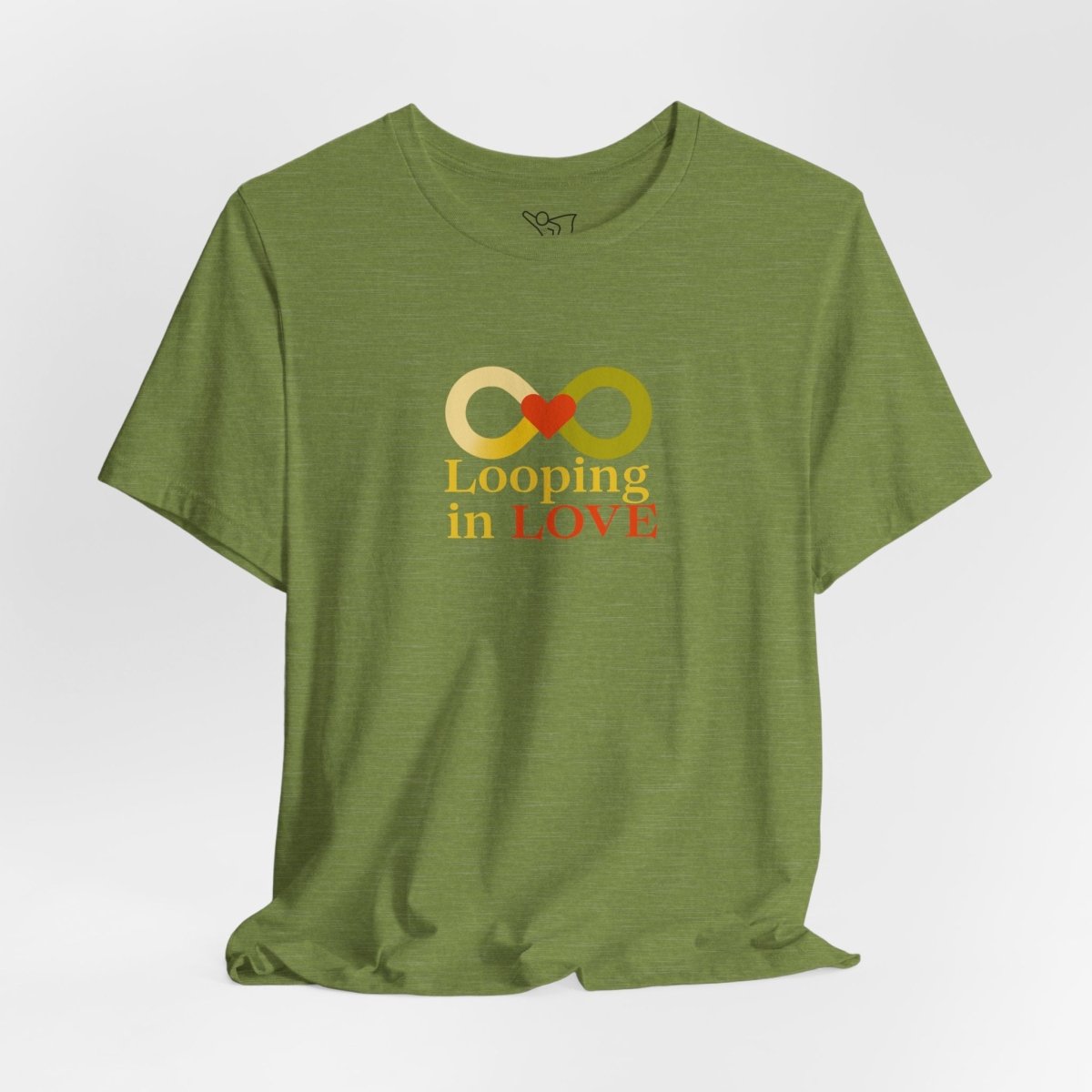 "Looping in LOVE" Unisex Tee | Perfect Gift for Couples, Valentine's Day, Anniversary, Casual Wear, Love Theme CW - 1 Yellow Orange - AI Tee Hero