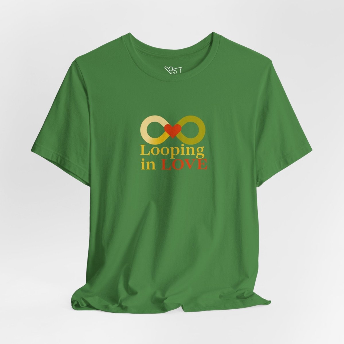 "Looping in LOVE" Unisex Tee | Perfect Gift for Couples, Valentine's Day, Anniversary, Casual Wear, Love Theme CW - 1 Yellow Orange - AI Tee Hero