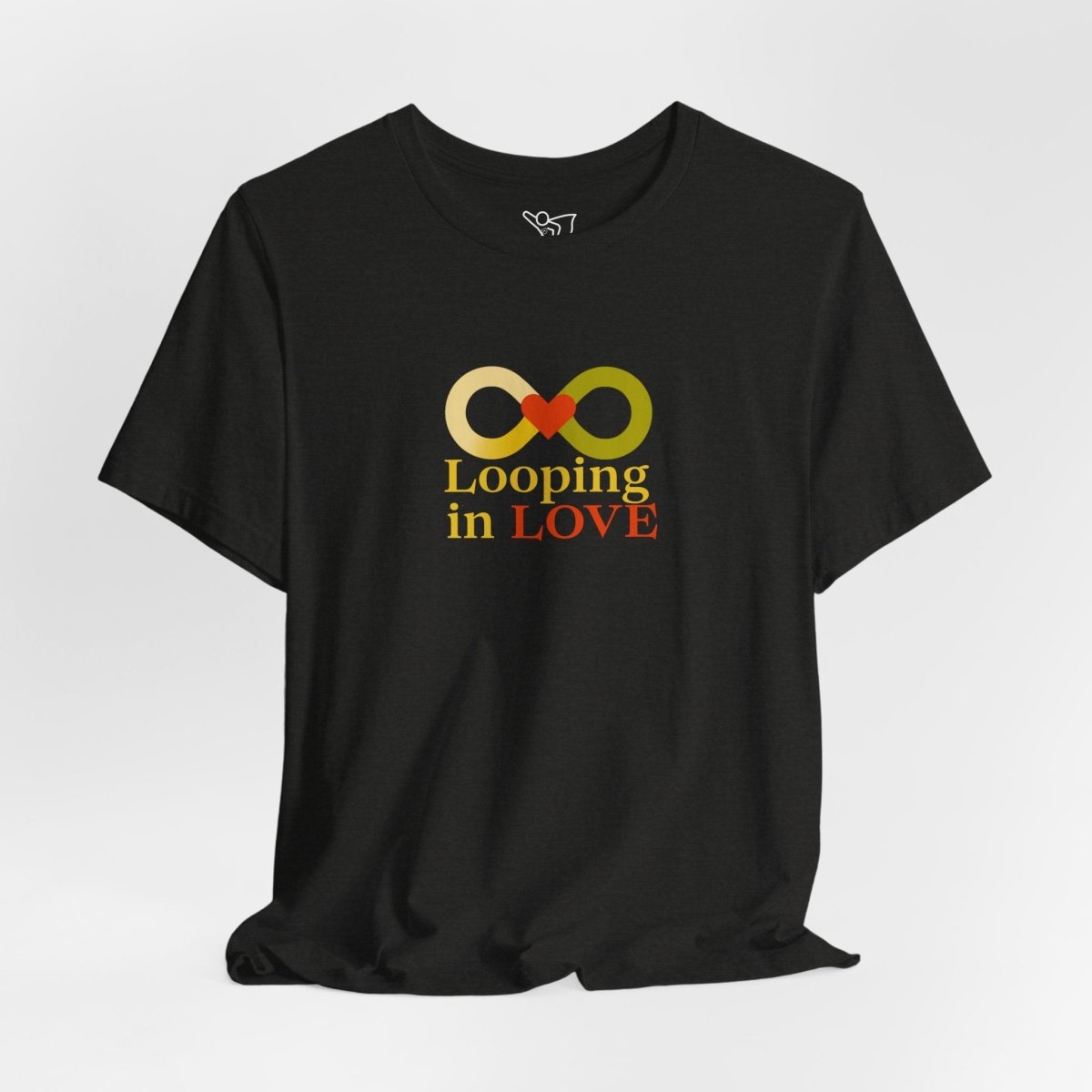 "Looping in LOVE" Unisex Tee | Perfect Gift for Couples, Valentine's Day, Anniversary, Casual Wear, Love Theme CW - 1 Yellow Orange - AI Tee Hero
