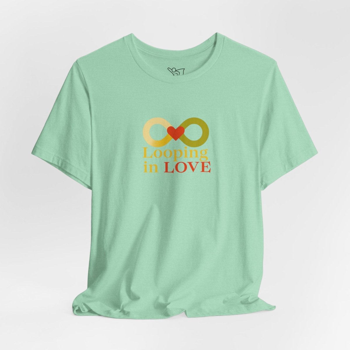 "Looping in LOVE" Unisex Tee | Perfect Gift for Couples, Valentine's Day, Anniversary, Casual Wear, Love Theme CW - 1 Yellow Orange - AI Tee Hero