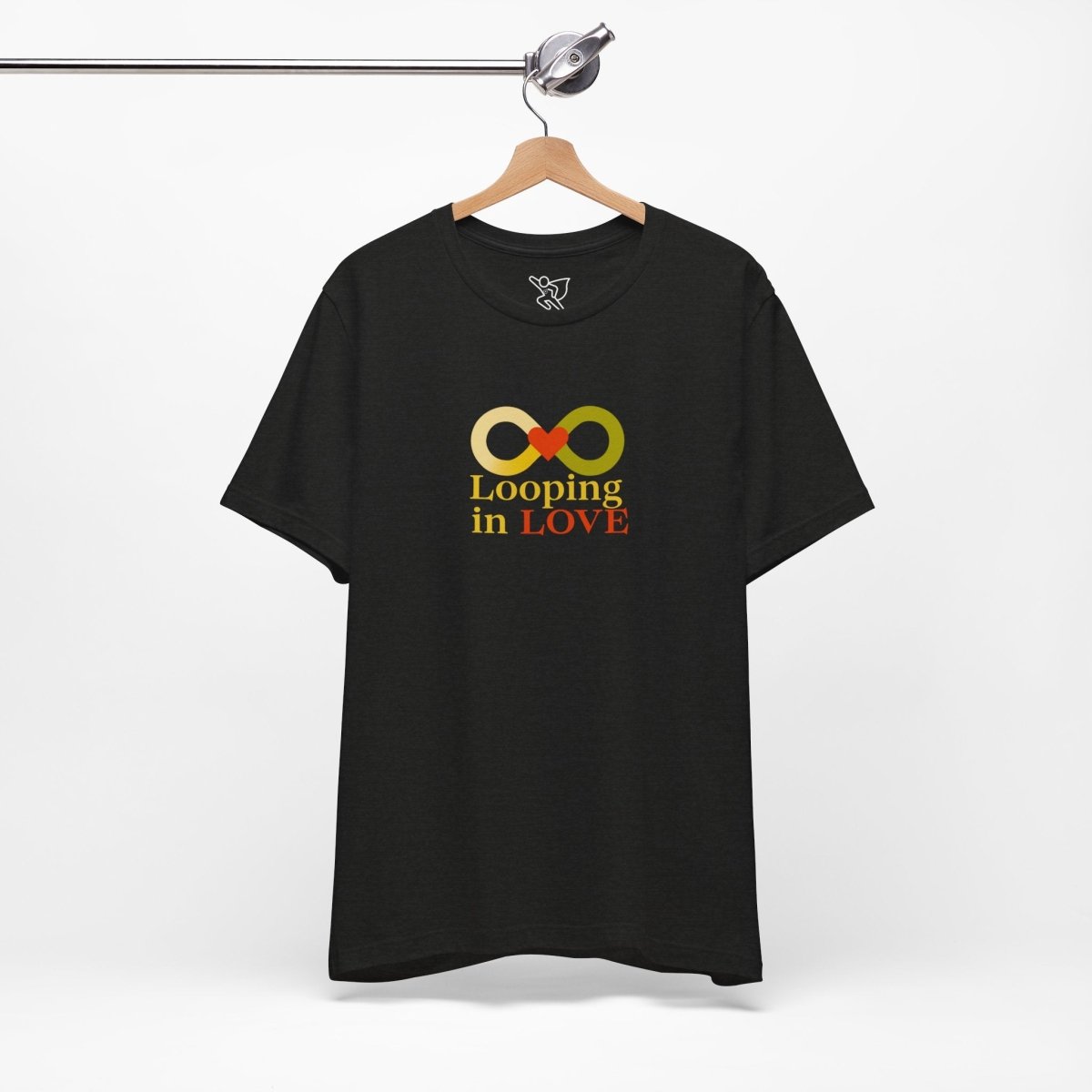 "Looping in LOVE" Unisex Tee | Perfect Gift for Couples, Valentine's Day, Anniversary, Casual Wear, Love Theme CW - 1 Yellow Orange - AI Tee Hero
