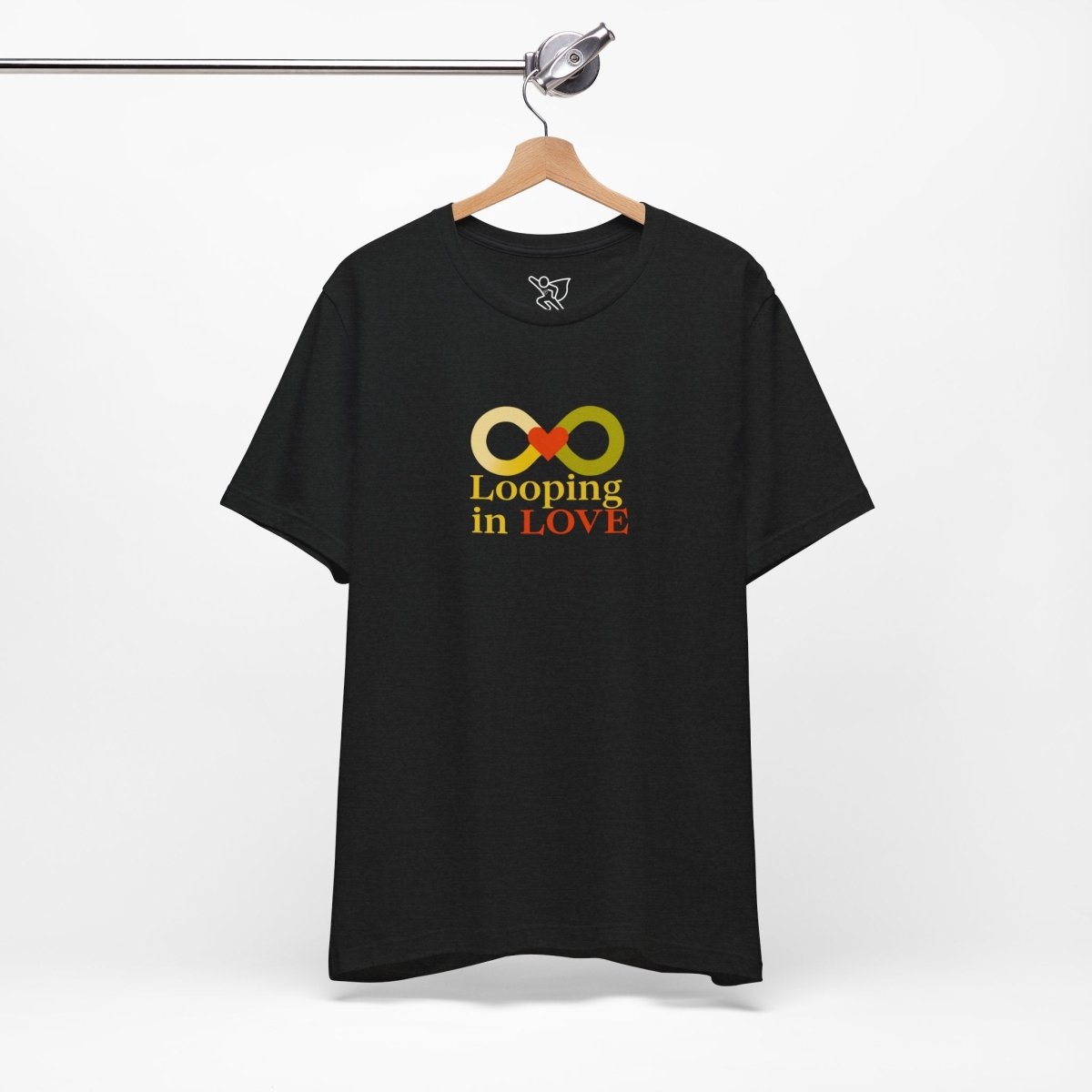 "Looping in LOVE" Unisex Tee | Perfect Gift for Couples, Valentine's Day, Anniversary, Casual Wear, Love Theme CW - 1 Yellow Orange - AI Tee Hero
