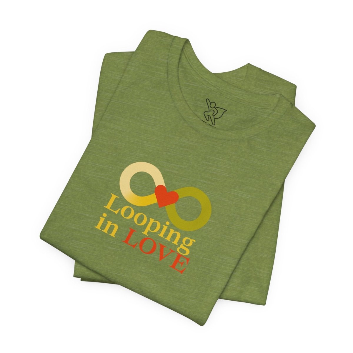 "Looping in LOVE" Unisex Tee | Perfect Gift for Couples, Valentine's Day, Anniversary, Casual Wear, Love Theme CW - 1 Yellow Orange - AI Tee Hero
