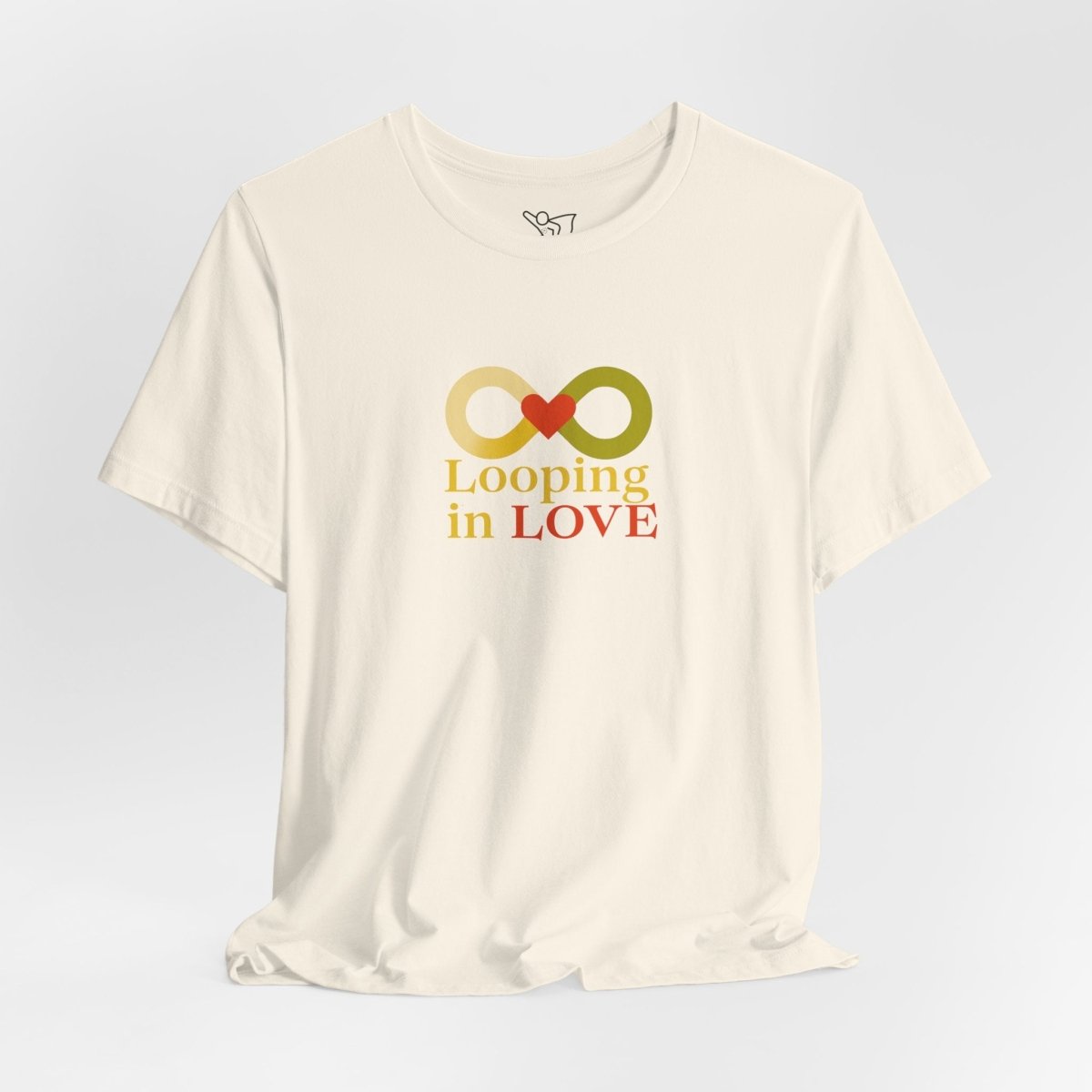 "Looping in LOVE" Unisex Tee | Perfect Gift for Couples, Valentine's Day, Anniversary, Casual Wear, Love Theme CW - 1 Yellow Orange - AI Tee Hero