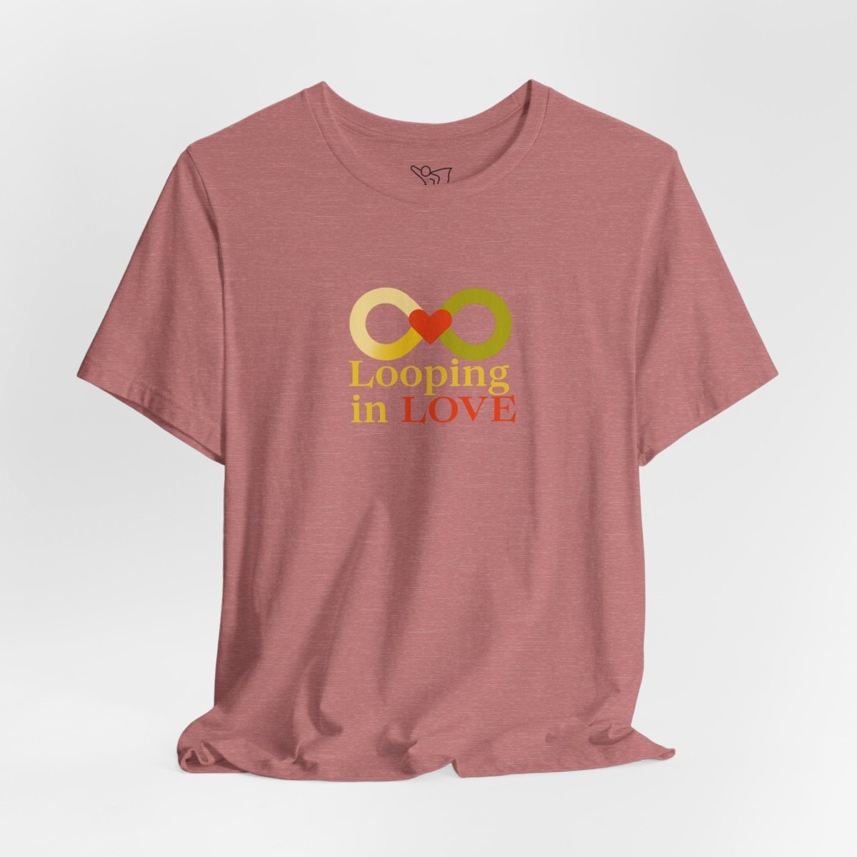 "Looping in LOVE" Unisex Tee | Perfect Gift for Couples, Valentine's Day, Anniversary, Casual Wear, Love Theme CW - 1 Yellow Orange - AI Tee Hero