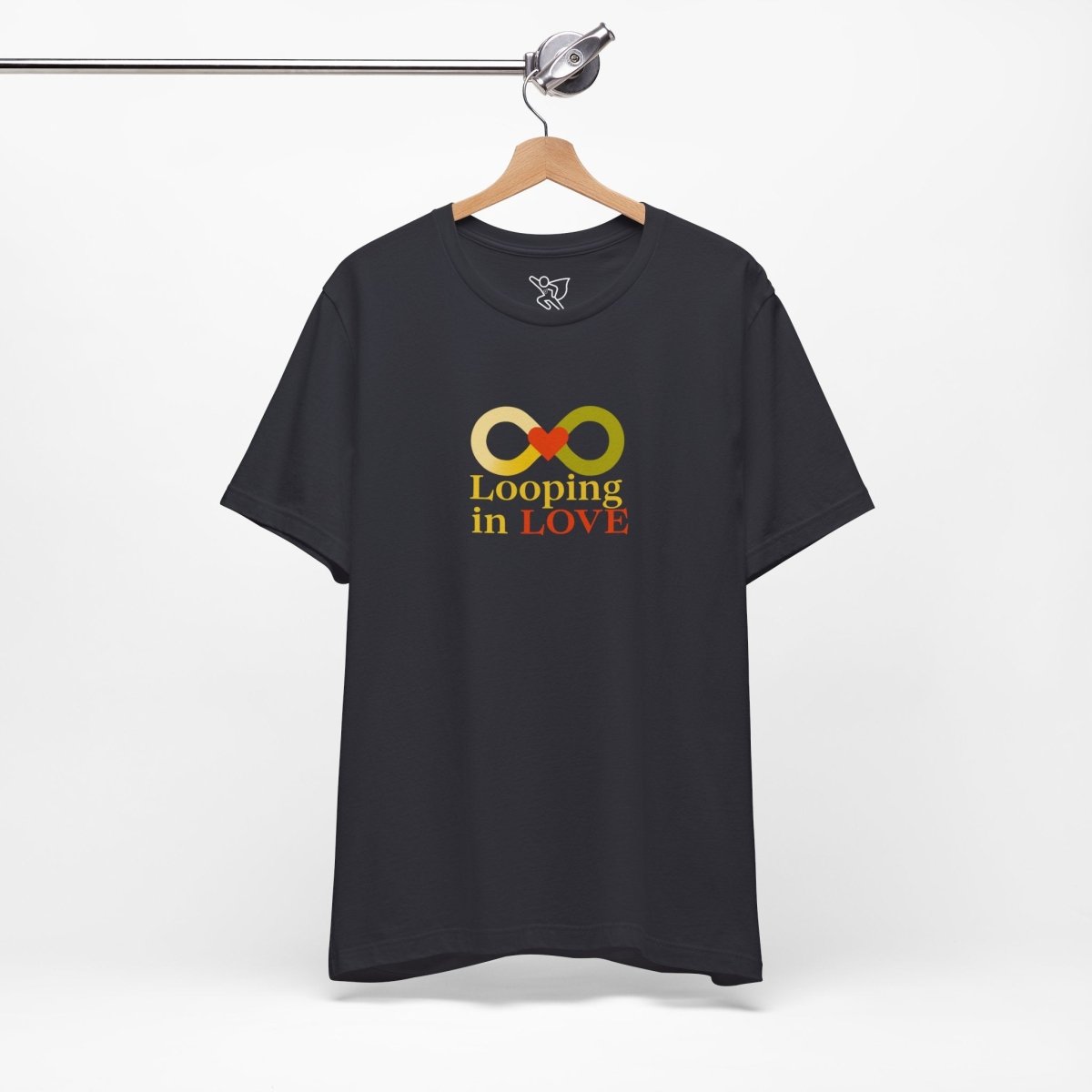 "Looping in LOVE" Unisex Tee | Perfect Gift for Couples, Valentine's Day, Anniversary, Casual Wear, Love Theme CW - 1 Yellow Orange - AI Tee Hero