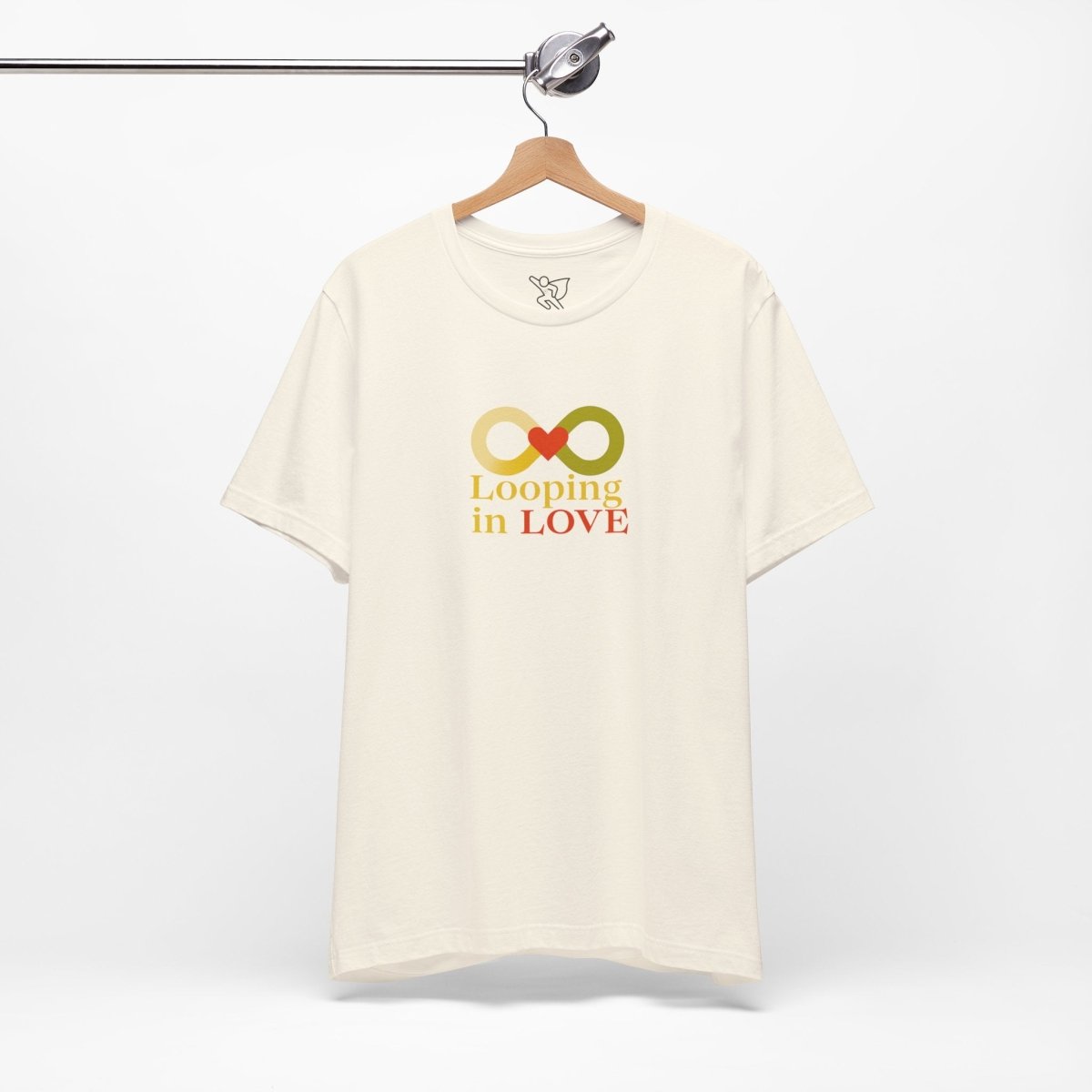 "Looping in LOVE" Unisex Tee | Perfect Gift for Couples, Valentine's Day, Anniversary, Casual Wear, Love Theme CW - 1 Yellow Orange - AI Tee Hero