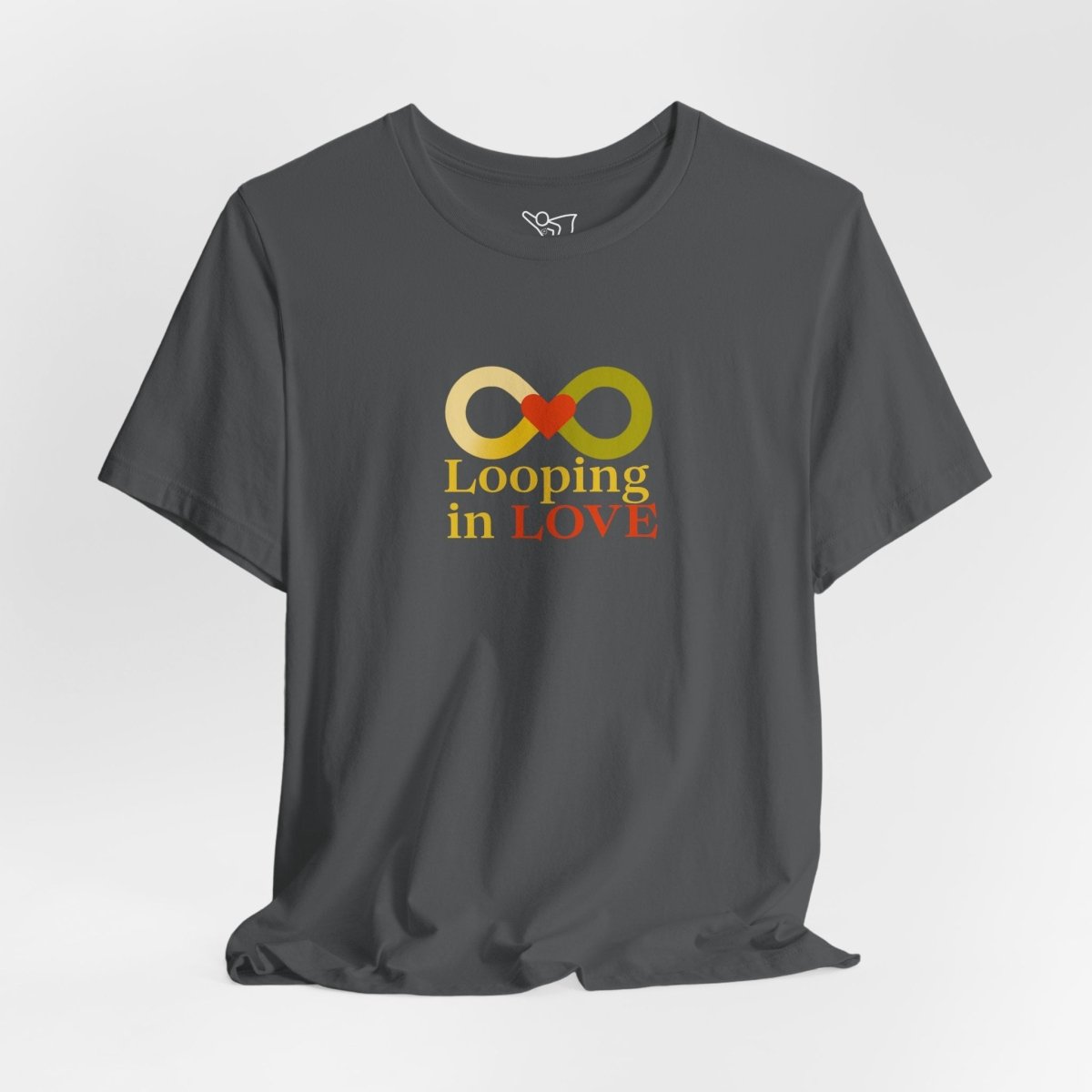 "Looping in LOVE" Unisex Tee | Perfect Gift for Couples, Valentine's Day, Anniversary, Casual Wear, Love Theme CW - 1 Yellow Orange - AI Tee Hero