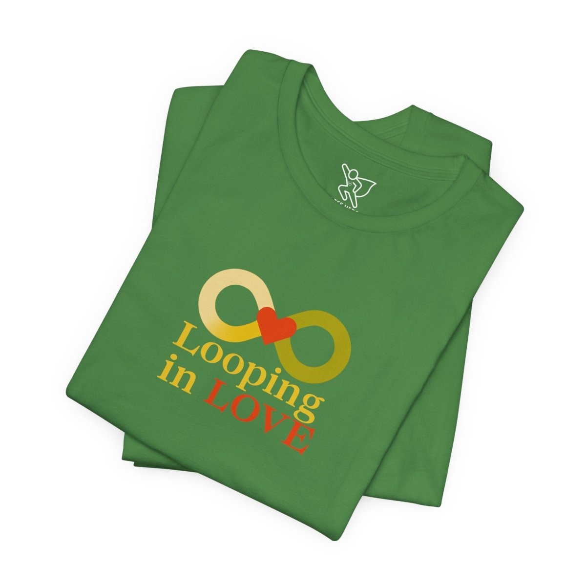 "Looping in LOVE" Unisex Tee | Perfect Gift for Couples, Valentine's Day, Anniversary, Casual Wear, Love Theme CW - 1 Yellow Orange - AI Tee Hero