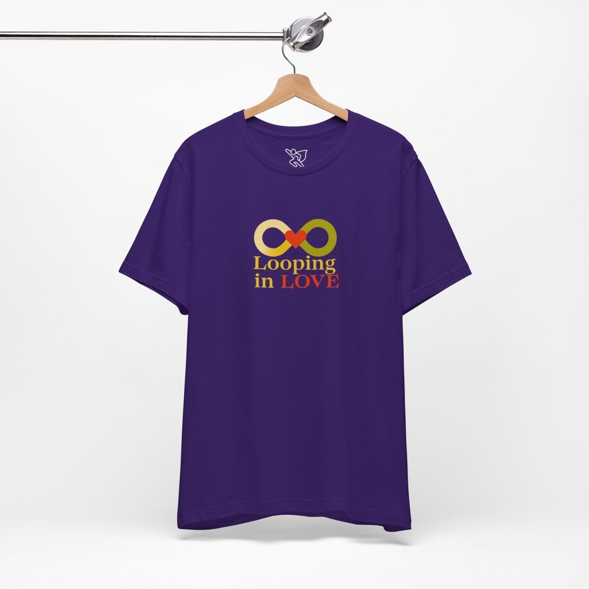 "Looping in LOVE" Unisex Tee | Perfect Gift for Couples, Valentine's Day, Anniversary, Casual Wear, Love Theme CW - 1 Yellow Orange - AI Tee Hero
