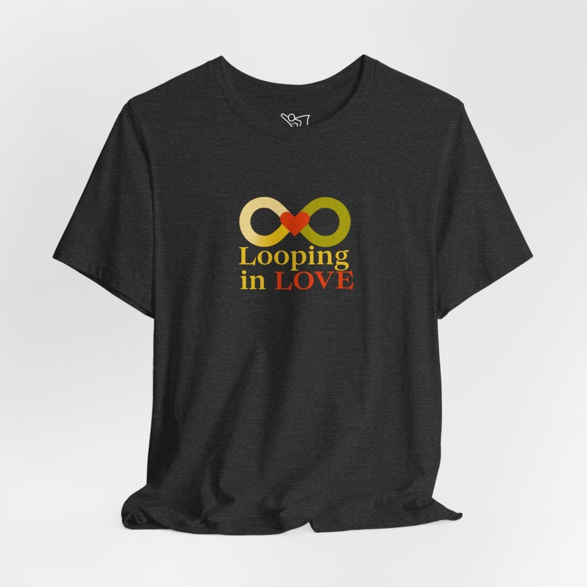 "Looping in LOVE" Unisex Tee | Perfect Gift for Couples, Valentine's Day, Anniversary, Casual Wear, Love Theme CW - 1 Yellow Orange - AI Tee Hero