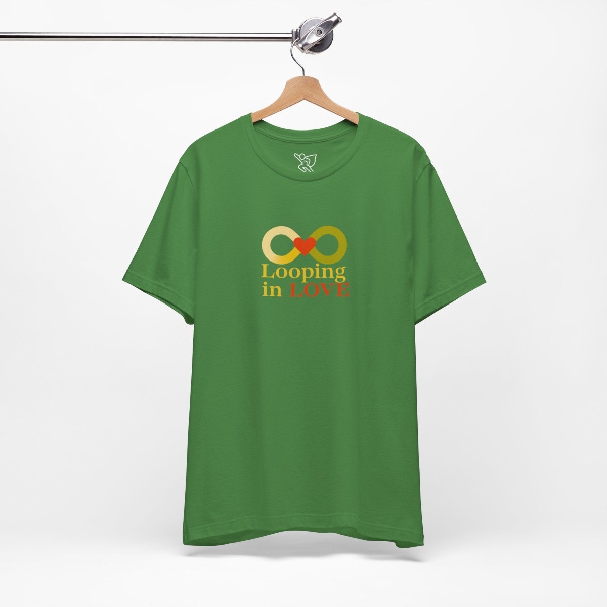 "Looping in LOVE" Unisex Tee | Perfect Gift for Couples, Valentine's Day, Anniversary, Casual Wear, Love Theme CW - 1 Yellow Orange - AI Tee Hero