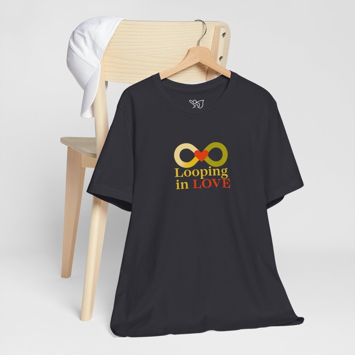 "Looping in LOVE" Unisex Tee | Perfect Gift for Couples, Valentine's Day, Anniversary, Casual Wear, Love Theme CW - 1 Yellow Orange - AI Tee Hero