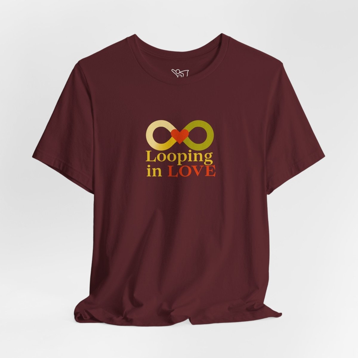 "Looping in LOVE" Unisex Tee | Perfect Gift for Couples, Valentine's Day, Anniversary, Casual Wear, Love Theme CW - 1 Yellow Orange - AI Tee Hero