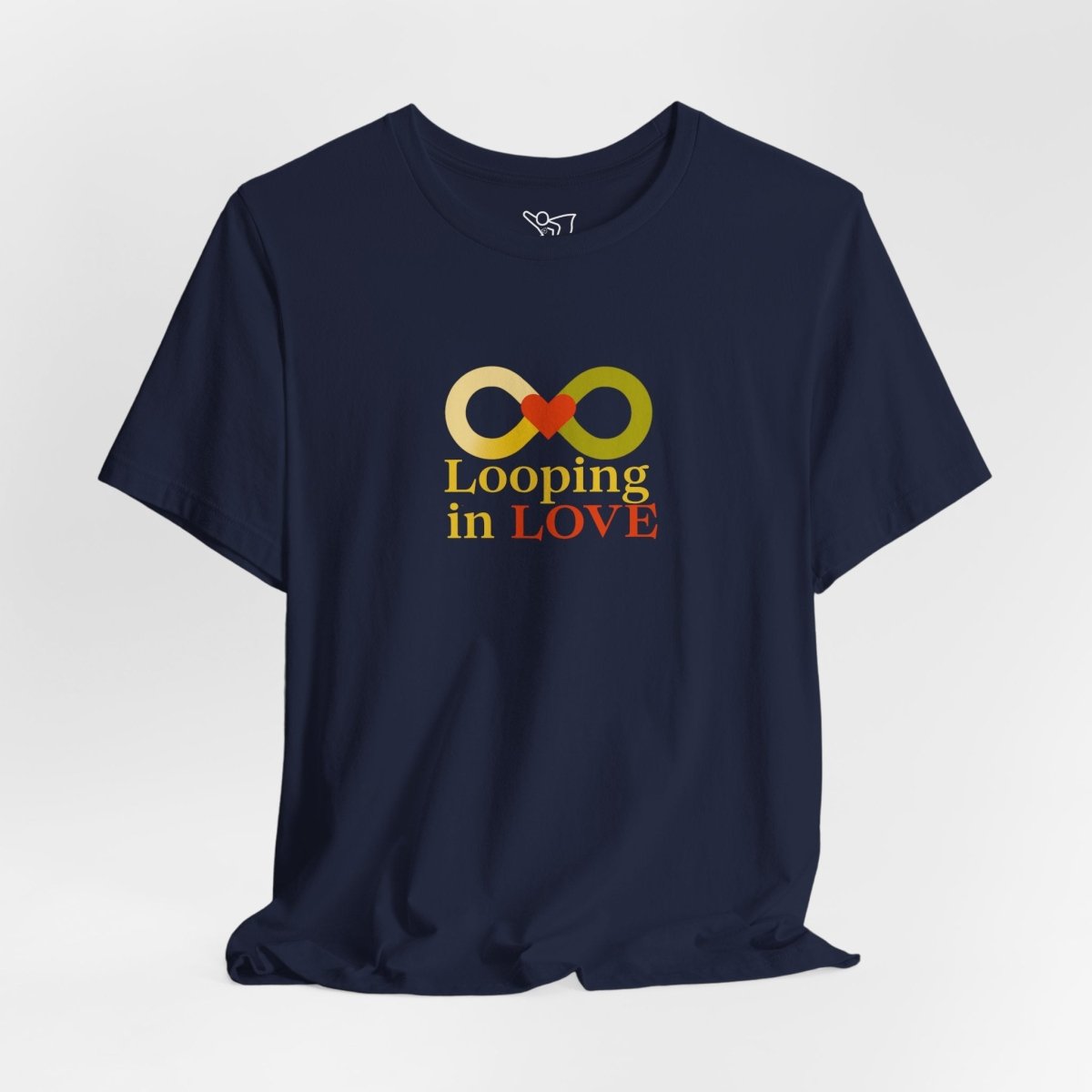 "Looping in LOVE" Unisex Tee | Perfect Gift for Couples, Valentine's Day, Anniversary, Casual Wear, Love Theme CW - 1 Yellow Orange - AI Tee Hero