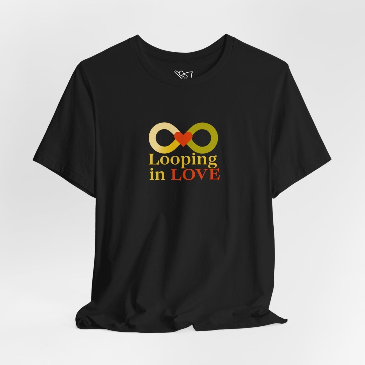 "Looping in LOVE" Unisex Tee | Perfect Gift for Couples, Valentine's Day, Anniversary, Casual Wear, Love Theme CW - 1 Yellow Orange - AI Tee Hero