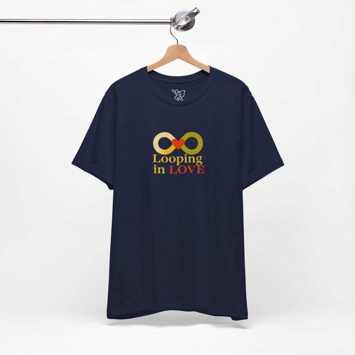 "Looping in LOVE" Unisex Tee | Perfect Gift for Couples, Valentine's Day, Anniversary, Casual Wear, Love Theme CW - 1 Yellow Orange - AI Tee Hero