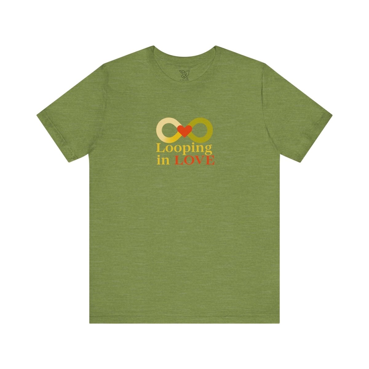 "Looping in LOVE" Unisex Tee | Perfect Gift for Couples, Valentine's Day, Anniversary, Casual Wear, Love Theme CW - 1 Yellow Orange - AI Tee Hero