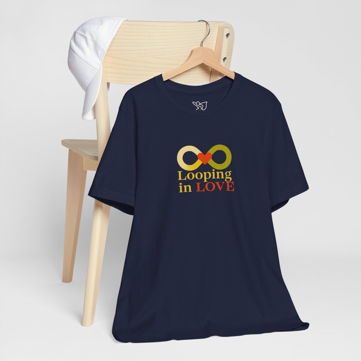 "Looping in LOVE" Unisex Tee | Perfect Gift for Couples, Valentine's Day, Anniversary, Casual Wear, Love Theme CW - 1 Yellow Orange - AI Tee Hero