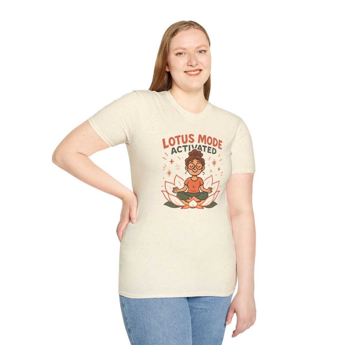 "Lotus Mode Activated" Yoga Wear, Meditation Shirt, Inspirational Tee, Softstyle Unisex Top, Unique Gift for Yogis - MINDSet Collection - AI Tee Hero