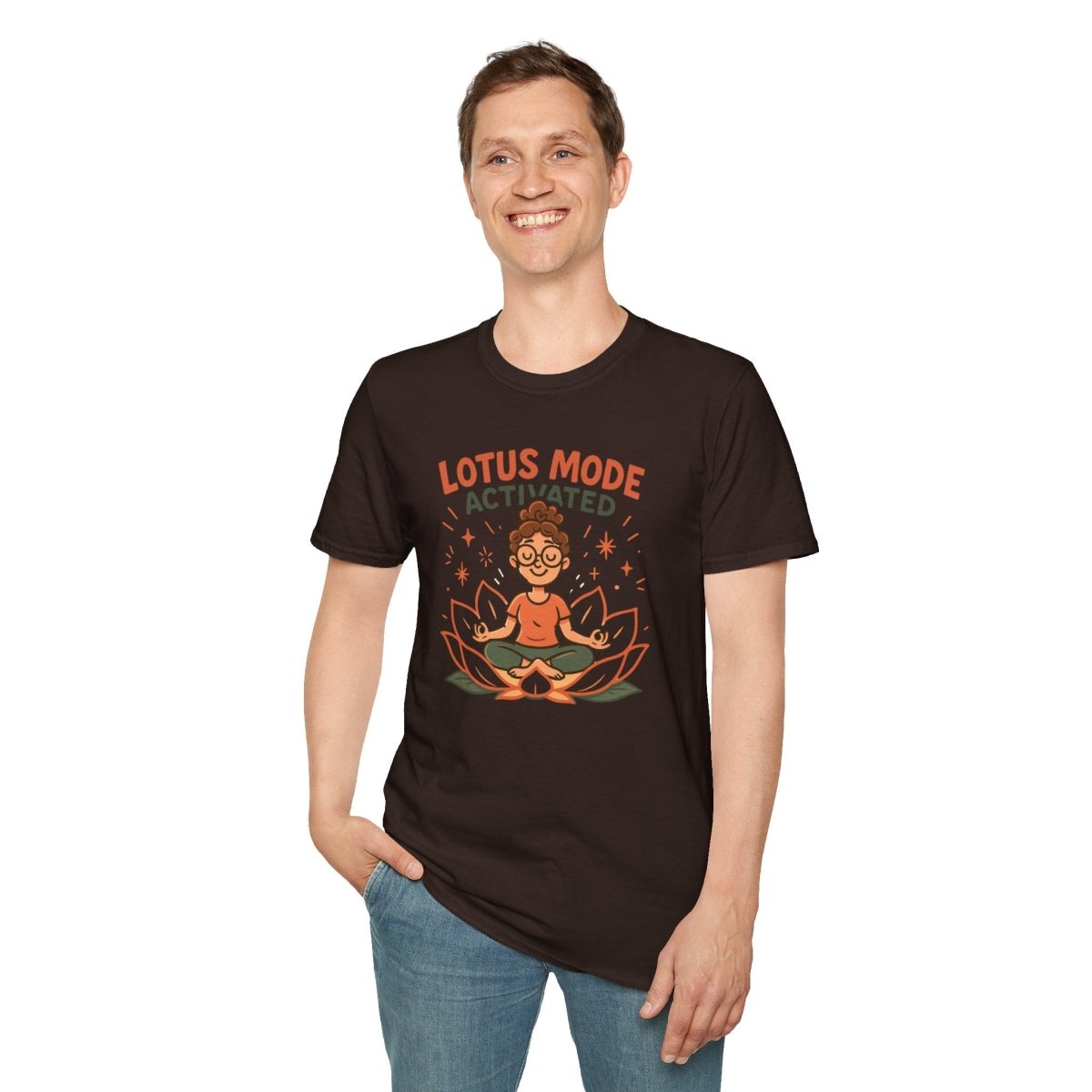 "Lotus Mode Activated" Yoga Wear, Meditation Shirt, Inspirational Tee, Softstyle Unisex Top, Unique Gift for Yogis - MINDSet Collection - AI Tee Hero