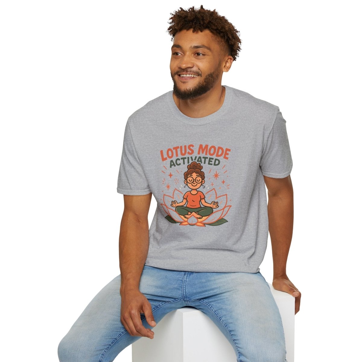 "Lotus Mode Activated" Yoga Wear, Meditation Shirt, Inspirational Tee, Softstyle Unisex Top, Unique Gift for Yogis - MINDSet Collection - AI Tee Hero