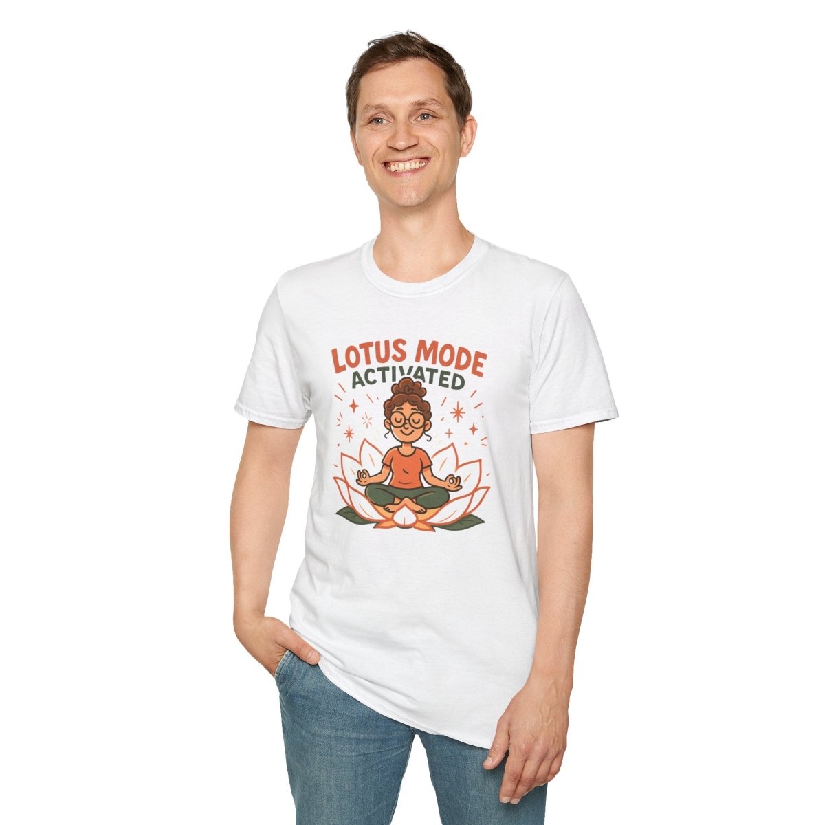 "Lotus Mode Activated" Yoga Wear, Meditation Shirt, Inspirational Tee, Softstyle Unisex Top, Unique Gift for Yogis - MINDSet Collection - AI Tee Hero