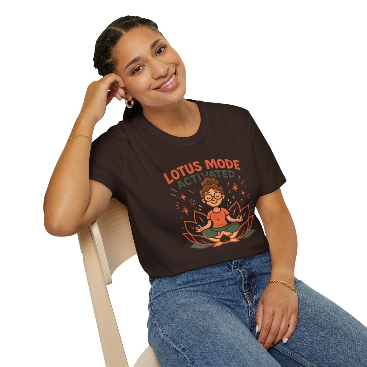 "Lotus Mode Activated" Yoga Wear, Meditation Shirt, Inspirational Tee, Softstyle Unisex Top, Unique Gift for Yogis - MINDSet Collection - AI Tee Hero