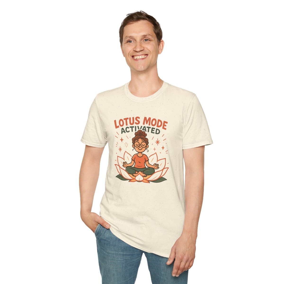 "Lotus Mode Activated" Yoga Wear, Meditation Shirt, Inspirational Tee, Softstyle Unisex Top, Unique Gift for Yogis - MINDSet Collection - AI Tee Hero