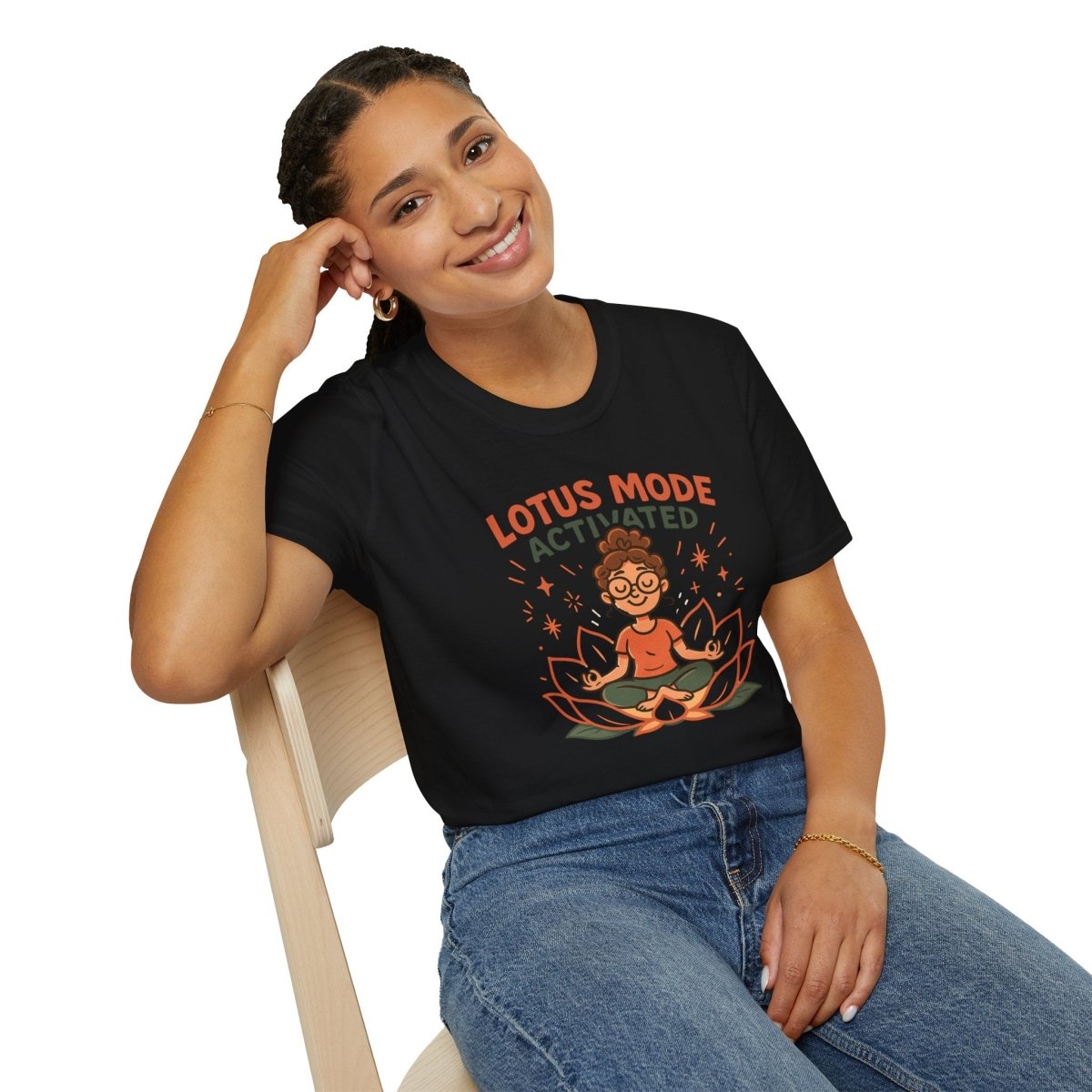 "Lotus Mode Activated" Yoga Wear, Meditation Shirt, Inspirational Tee, Softstyle Unisex Top, Unique Gift for Yogis - MINDSet Collection - AI Tee Hero