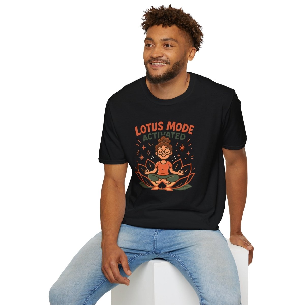 "Lotus Mode Activated" Yoga Wear, Meditation Shirt, Inspirational Tee, Softstyle Unisex Top, Unique Gift for Yogis - MINDSet Collection - AI Tee Hero