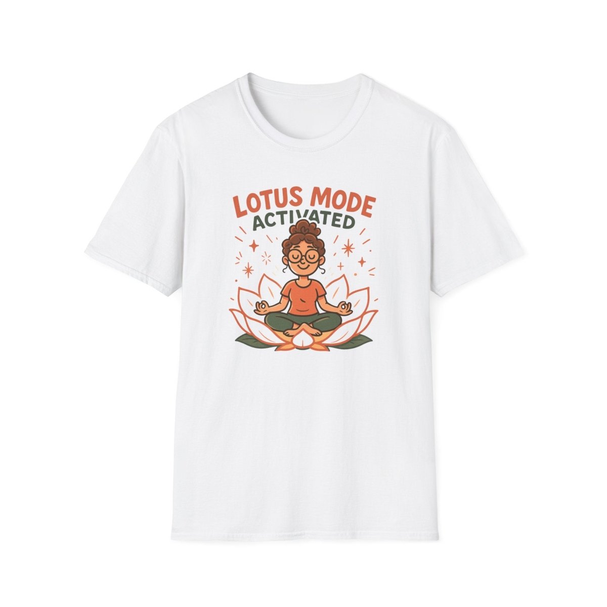 "Lotus Mode Activated" Yoga Wear, Meditation Shirt, Inspirational Tee, Softstyle Unisex Top, Unique Gift for Yogis - MINDSet Collection - AI Tee Hero