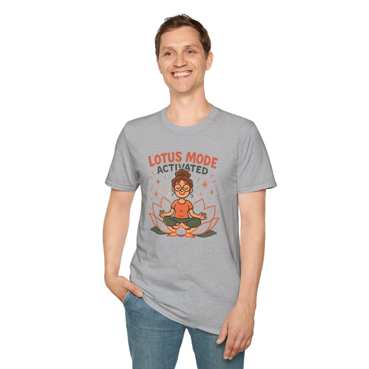 "Lotus Mode Activated" Yoga Wear, Meditation Shirt, Inspirational Tee, Softstyle Unisex Top, Unique Gift for Yogis - MINDSet Collection - AI Tee Hero