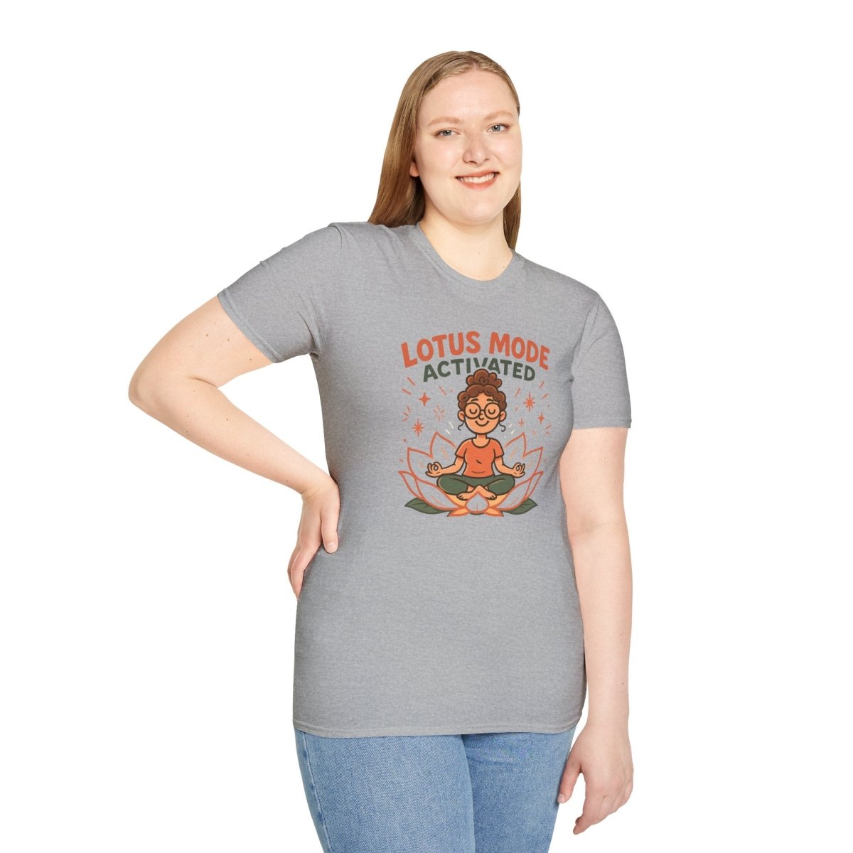 "Lotus Mode Activated" Yoga Wear, Meditation Shirt, Inspirational Tee, Softstyle Unisex Top, Unique Gift for Yogis - MINDSet Collection - AI Tee Hero