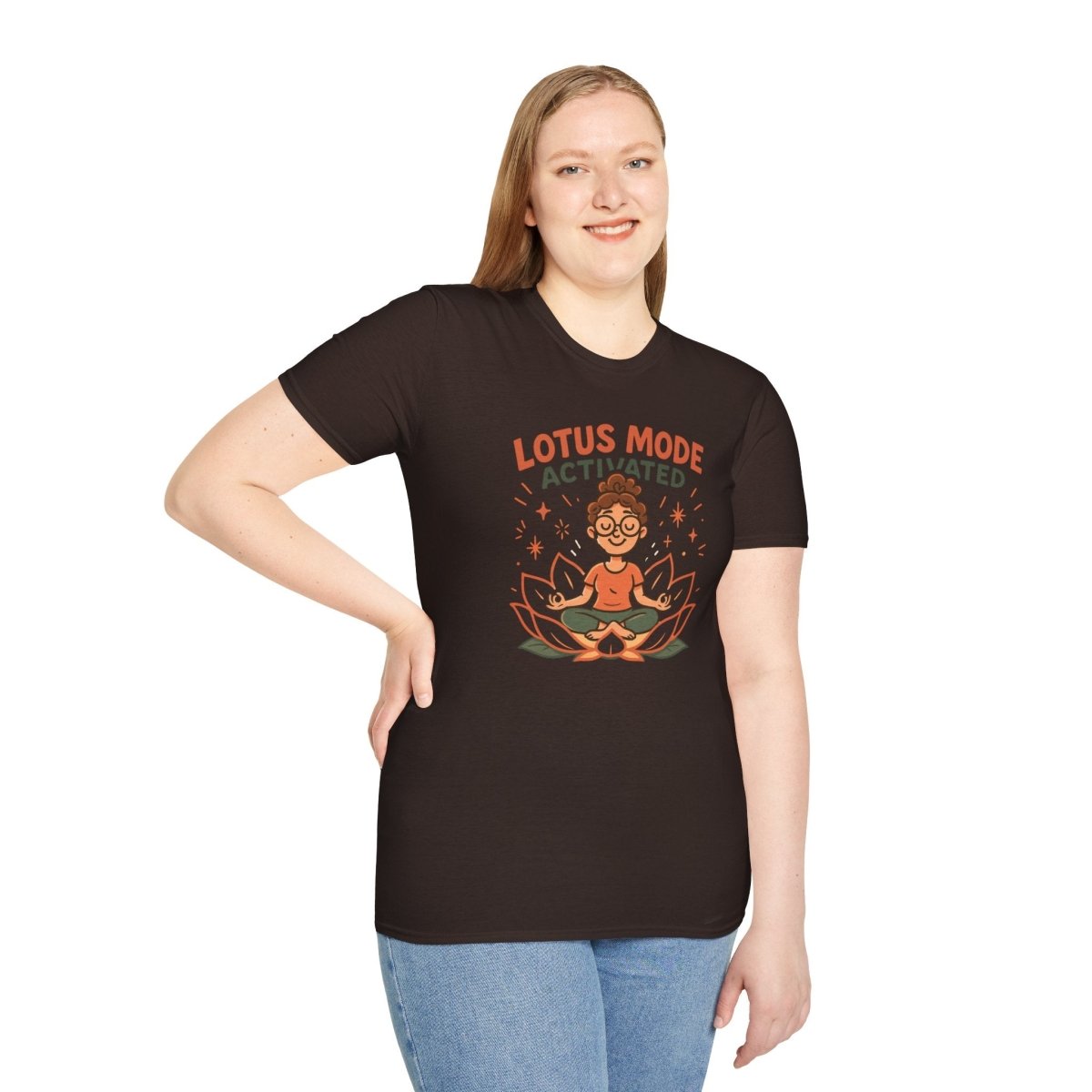 "Lotus Mode Activated" Yoga Wear, Meditation Shirt, Inspirational Tee, Softstyle Unisex Top, Unique Gift for Yogis - MINDSet Collection - AI Tee Hero