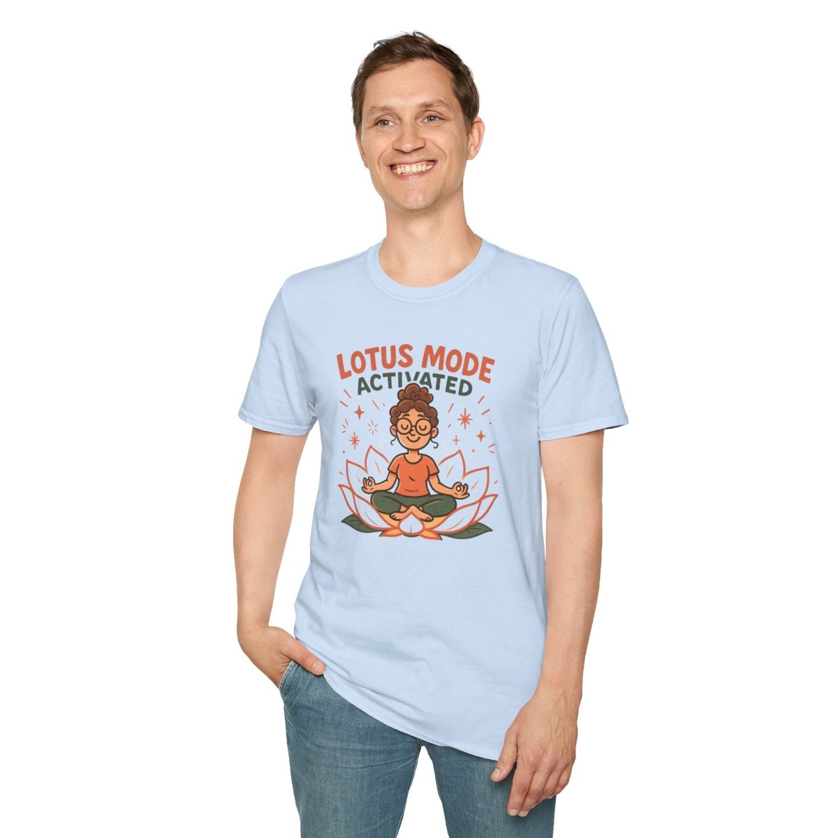 "Lotus Mode Activated" Yoga Wear, Meditation Shirt, Inspirational Tee, Softstyle Unisex Top, Unique Gift for Yogis - MINDSet Collection - AI Tee Hero