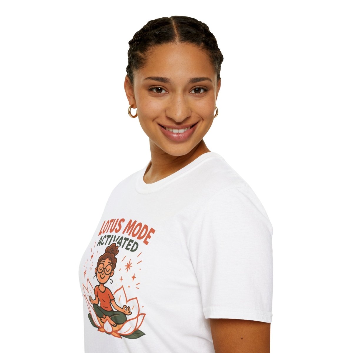 "Lotus Mode Activated" Yoga Wear, Meditation Shirt, Inspirational Tee, Softstyle Unisex Top, Unique Gift for Yogis - MINDSet Collection - AI Tee Hero