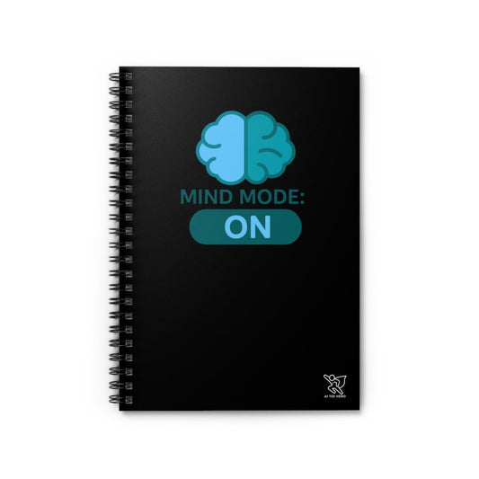 "Mind Mode On" Spiral Notebook - Ruled Line, Study Planner, Journal for Students, Gift for Graduates, School Supplies, Motivational Note - taking - AI Tee Hero
