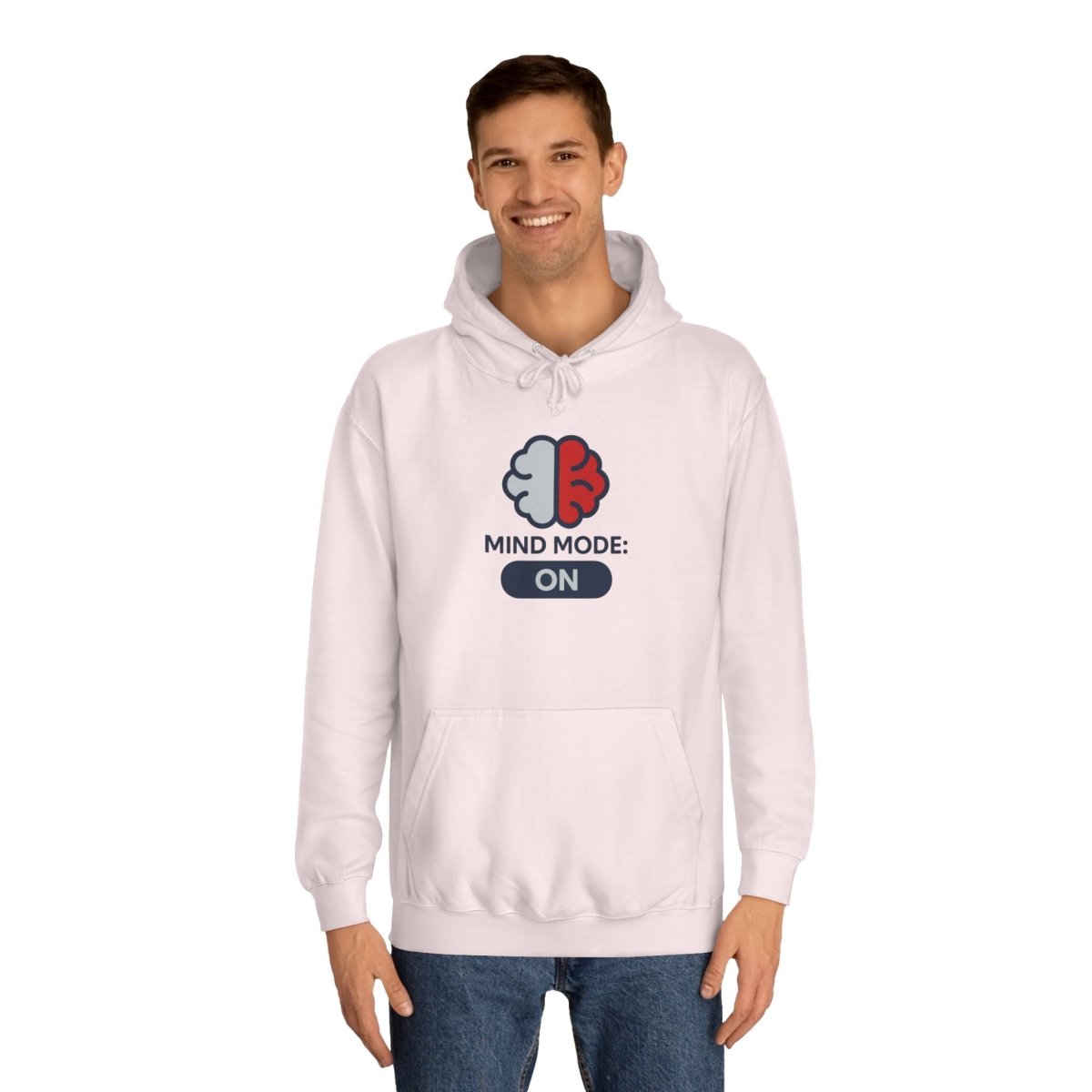 "Mind Mode On" Unisex College Hoodie, Hoodie for Students, College Apparel, Gift for Graduates, Casual Wear - AI Tee Hero