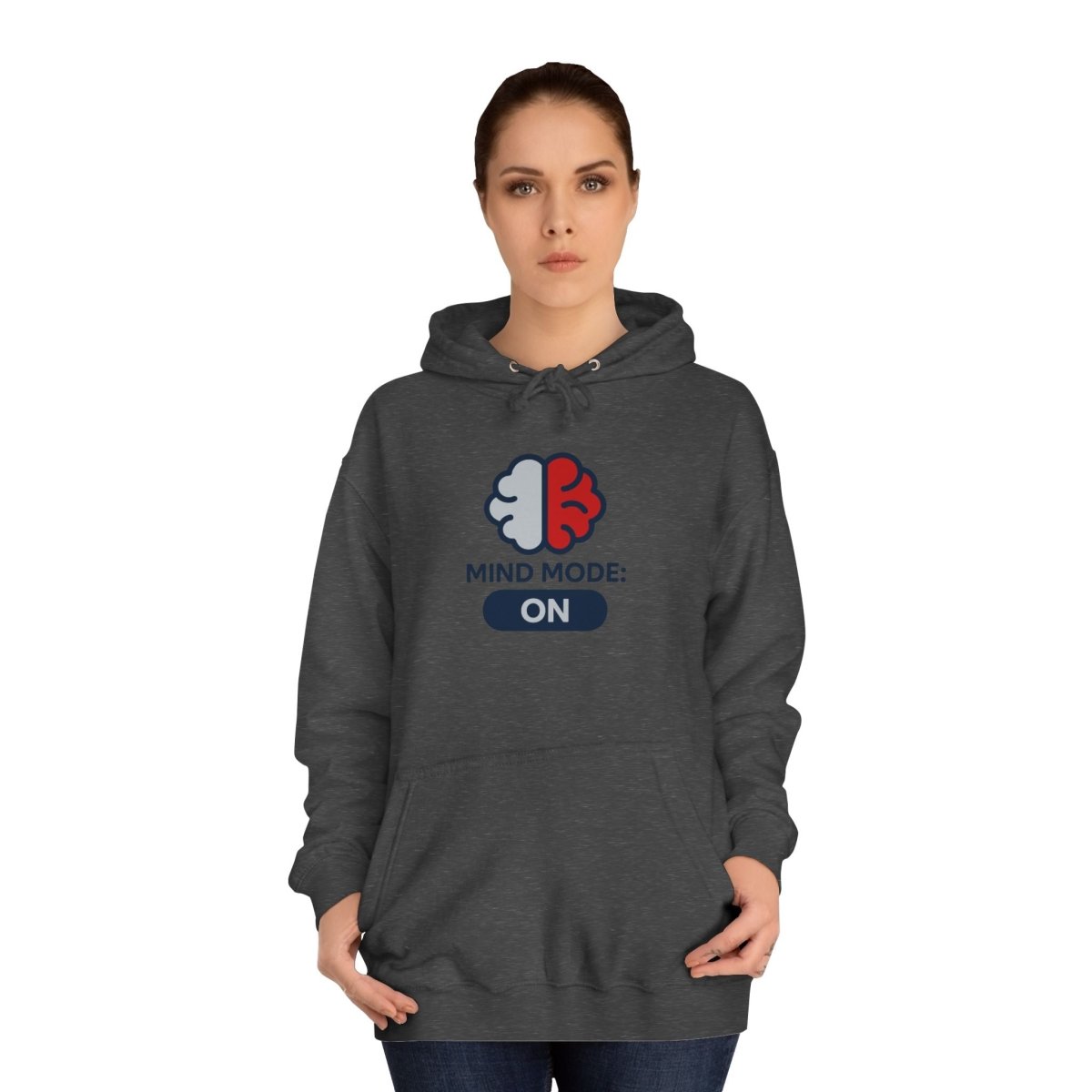"Mind Mode On" Unisex College Hoodie, Hoodie for Students, College Apparel, Gift for Graduates, Casual Wear - AI Tee Hero