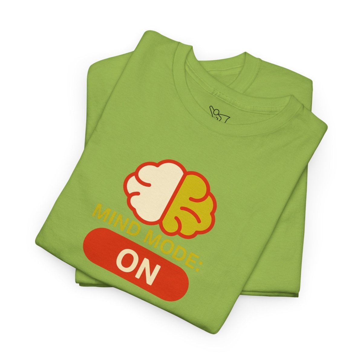 "Mind Mode: ON" Unisex Heavy Cotton Tee, Casual Shirt, Gift for Students, Motivational Apparel, Unique Graphic Tee CW - 1 Yellow Orange - AI Tee Hero