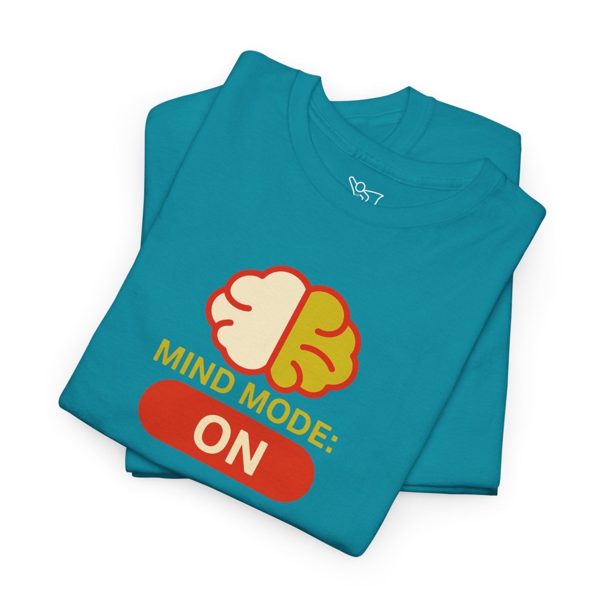 "Mind Mode: ON" Unisex Heavy Cotton Tee, Casual Shirt, Gift for Students, Motivational Apparel, Unique Graphic Tee CW - 1 Yellow Orange - AI Tee Hero